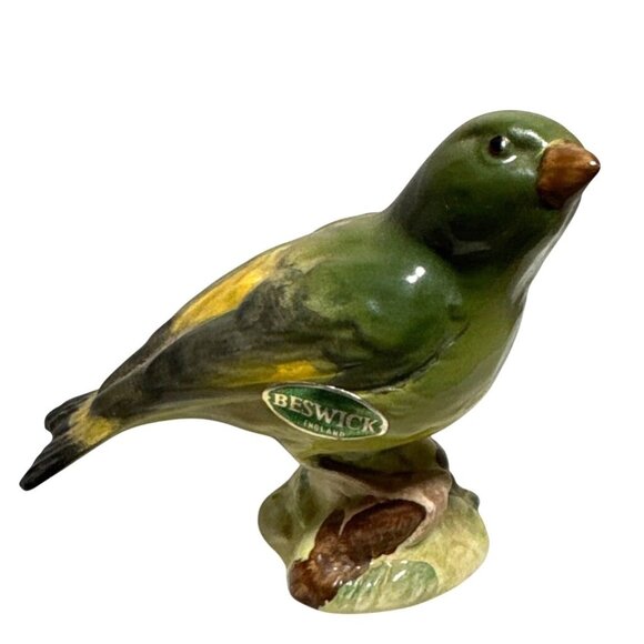 Beswick Greenfinch Ceramic Bird Figurine No. 2105A England First Version - Picture 1 of 9